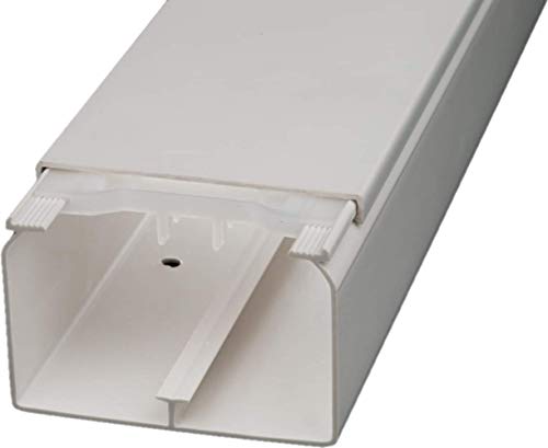 CabCom PVC Kabelkanal Kabelleiste Kabelschacht Brüstungskanal zur Montage an Wand oder Decke diverse Größen und Farben 20 Meter (10x2 Meter) 90 x 60 mm weiß von NoSun