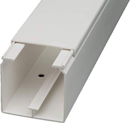 CabCom PVC Kabelkanal Kabelleiste Kabelschacht Brüstungskanal zur Montage an Wand oder Decke diverse Größen und Farben 6 Meter (3x2 Meter) 40 x 40 mm weiß von NoSun