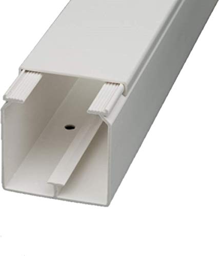 CabCom PVC Kabelkanal Kabelleiste Kabelschacht Brüstungskanal zur Montage an Wand oder Decke diverse Größen und Farben 6 Meter (3x2 Meter) 60 x 60 mm weiß von NoSun