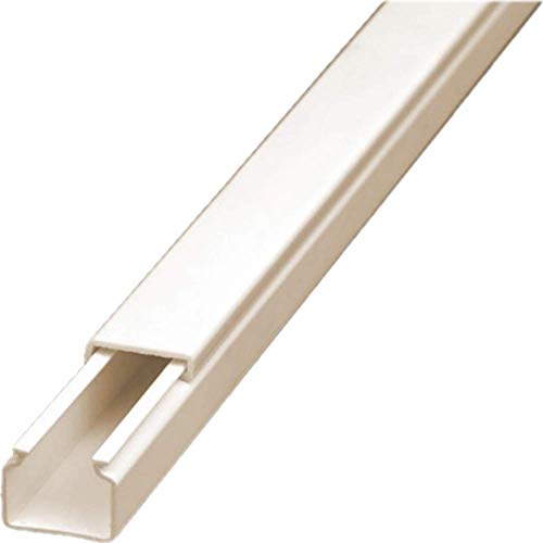 NoSun CabCom PVC Kabelkanal Kabelleiste Kabelschacht Brüstungskanal zur Montage an Wand oder Decke diverse Größen und Farben (15 x 10 mm selbstklebend, 2 Meter, weiß) von NoSun