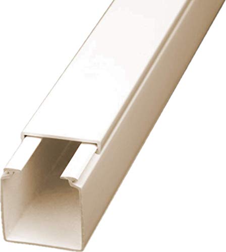 NoSun CabCom PVC Kabelkanal Kabelleiste Kabelschacht Brüstungskanal zur Montage an Wand oder Decke diverse Größen und Farben (30 x 30 mm, 10 Meter, weiß) von NoSun