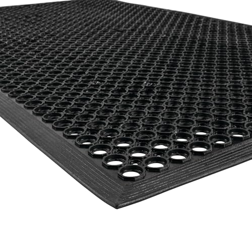 notrax T30 Allgemeine Zwecke Gummi Competitor Sicherheit/Ermüdungsmatte für nassen Bereichen, 3' Width x 5' Length, schwarz, 1 von Notrax