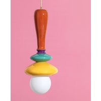 Großer Keramik-Pendel-Lampenschirm | Funky Lampe Deckenleuchte Esszimmer Eingangsbereich Flur Schlafzimmer Beleuchtung Skulpturale Leuchte von NoaRazerStudio