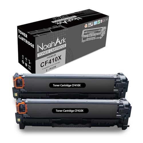 NoahArk Kompatible 410X CF410X CF410A Tonerkartuschen Ersatz für Color Laserjet Pro MFP M477fdw M477fnw M477fdn M452dn M452nw M452dw M377dw M377 Drucker, hohe Ergiebigkeit, 2 Packungen (schwarz) von NoahArk