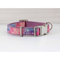 Hundehalsband Mit Abstrakten Blumen, Rosa, Flieder Und Lila, Blüten, Hund, Haustier, Welpe, Romantisch, Floral von NoahMeetsScottiePets