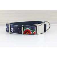 Hundehalsband Mit Blumen Und Schmetterlingen, Asia, Hund, Modern, Gurtband, Halsband, Hundeleine, Floral, Natur von NoahMeetsScottiePets