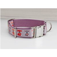 Hundehalsband Mit Füchsen, Altrosa, Beige Und Orange, Gurtband in Rosa, Fuchs, Halsband von NoahMeetsScottiePets