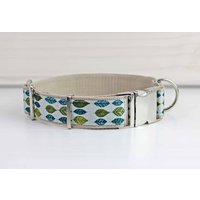 Hundehalsband Mit Grünen Blättern, Natur, Baum, Modern, Gurtband, Halsband von NoahMeetsScottiePets