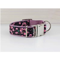 Hundehalsband Mit Kirschblüten, Rosa Und Schwarz, Blumen, Hund, Haustier, Welpe, Romantisch, Floral von NoahMeetsScottiePets