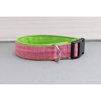 Hundehalsband Mit Muster, Meliert, Rosa Und Weiß, Kunstleder in Hellgrün, Pink, Grün, Modern, Hund, Halsband von NoahMeetsScottiePets