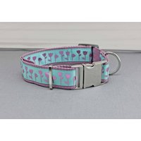 Hundehalsband Mit Tulpen, Mint Und Rosa, Gurtband in Altrosa, Geblümt, Blumen, Halsband, Hund, Haustier, Frühling von NoahMeetsScottiePets