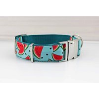 Hundehalsband Mit Wassermelone, Obst, Sommer, Hund, Modern, Gurtband, Halsband, Hundeleine, Melone von NoahMeetsScottiePets