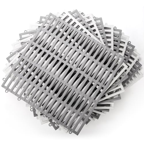 Noamus 12 Stück 30,5 x 30,5 cm ineinandergreifende Duschbodenfliesen, rutschfeste Drainage-Poolmatte mit Loch, modular, belüftetes Spleißkissen für Badezimmer, Terrasse, Balkon, Küche, Garage Noamus 12 Stück 30,5 x 30,5 cm ineinandergreifende Duschbodenfliesen, rutschfeste Drainage-Poolmatte mit Loch, modular, belüftetes Spleißkissen für Badezimmer, Terrasse, Balkon, Küche, Garage von Noamus