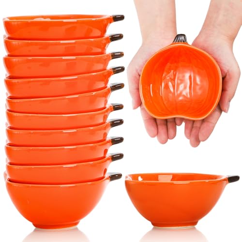 Noamus 12 Stück Keramik-Kürbis-Auflaufförmchen, 170 ml, ofenfest, Kürbisform, Mini-Backform für Creme Brulee Souffle Pudding, Servieren von Dip Soße, Gewürzen, Snacks, Dessert, Halloween Noamus 12 Stück Keramik-Kürbis-Auflaufförmchen, 170 ml, ofenfest, Kürbisform, Mini-Backform für Creme Brulee Souffle Pudding, Servieren von Dip Soße, Gewürzen, Snacks, Dessert, Halloween von Noamus