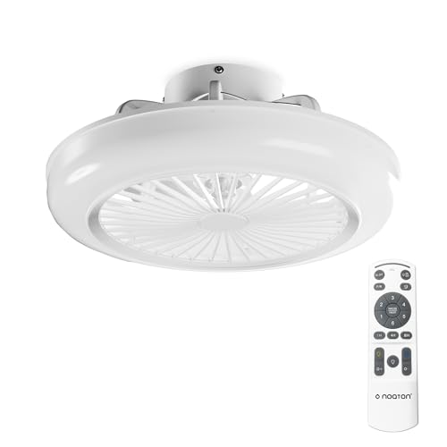Noaton Deckenventilator mit Beleuchtung 11045W Polaris, Weiß, LED Dimmbar 41W, 3 Farbtemperaturen, Fernbedienung, Timer, Luftdurchsatz bis zu 60 m3/min, für Wohnzimmer Schlafzimmer, Durchmesser 45 cm von Noaton