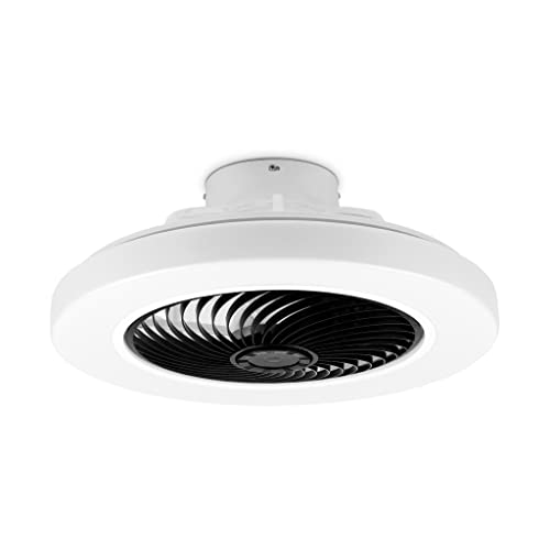 Noaton Deckenventilator mit Beleuchtung 12050B Triton, Schwarz, LED Dimmbar, 3 Farbtemperaturen, Fernbedienung, Timer, Luftdurchsatz bis zu 45 m3/min, für Wohnzimmer Schlafzimmer, Durchmesser 50cm von Noaton