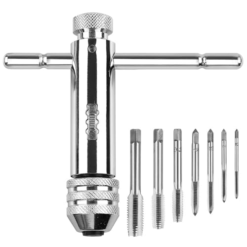 Noaxylic 5 Stück Gewindebohrer Set Verstellbarer, M3 M4 M5 M6 M8 mit T Griff Windeisen Ratsche, Handgewindebohrer Gewindeschneider Set, Ratsche Gewindeschneider Halterschlüssel Noaxylic 5 Stück Gewindebohrer Set Verstellbarer, M3 M4 M5 M6 M8 mit T Griff Windeisen Ratsche, Handgewindebohrer Gewindeschneider Set, Ratsche Gewindeschneider Halterschlüssel von Noaxylic