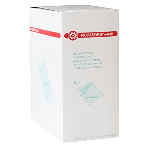NOBASORB©-steril Saugkompresse, Größen:20cmx30cm - 15 Stück von Nobamed