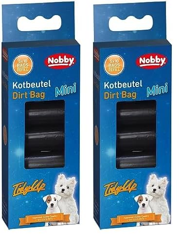 Nobby 67399 TidyUp Kotbeutel Mini schwarz 5 Rollen á 10 Beutel (Packung mit 2) von Nobby