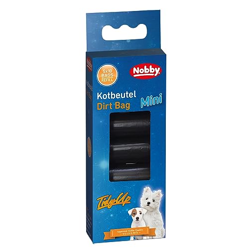 Nobby 67399 TidyUp Kotbeutel Mini schwarz 5 Rollen á 10 Beutel von Nobby