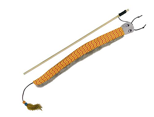 Nobby Angel mit Plüschschwurm, orange Stab 40 cm, Band mit Spielzeug 125 cm, 1 Stück Nobby Angel mit Plüschschwurm, orange Stab 40 cm, Band mit Spielzeug 125 cm, 1 Stück von Nobby