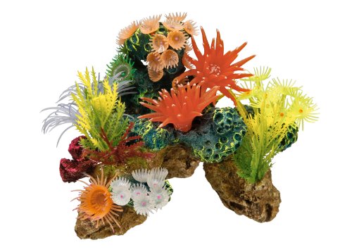 Nobby Aqua Ornaments KORALLE mit Pflanzen, 19 x 15 x 15 cm, 1 Stück von Nobby