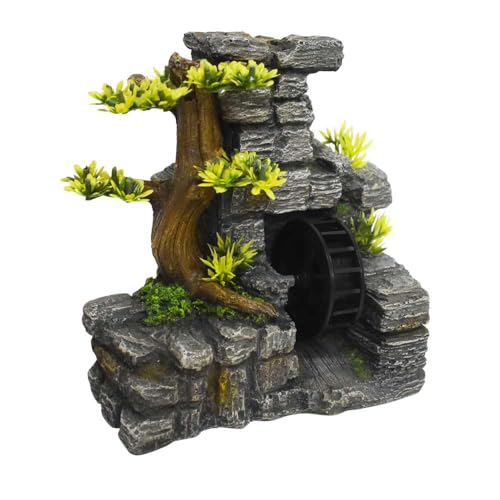 Nobby Aqua Ornaments Mauer MIT WASSERRAD 19 x 11,5 x 19 cm von Nobby