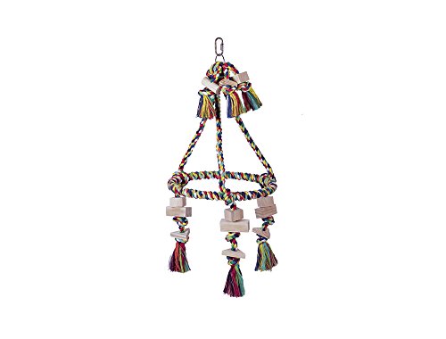 Nobby Cage Toy, Pyramide Baumwolle mit Holzblöcken bunt Ø 30 cm; 59 cm von Nobby