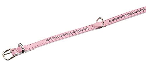 Nobby Halsband Crystal zweireihig, rosa / weiß 42 cm (32-37 cm), 17/19 mm, 1 Stück von Nobby