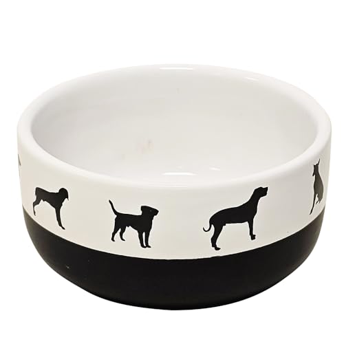 Nobby Hunde Keramik Napf Shape weiß/schwarz Ø 16 x 7,5 cm, 1.000 ml von Nobby