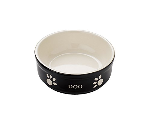 Nobby Hunde Keramiknapf DOG, schwarz / beige 13,5 X 13,5 X 5 cm, 1 Stück von Nobby