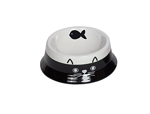 Nobby Katzen Keramiknapf FACE, schwarz/Weiss Ø14 x 4,8 cm, 1 Stück von Nobby