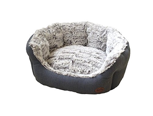 Nobby Komfort Bett oval "CACHO" grau / blau L x B x H: 55 x 50 x 21 cm von Nobby