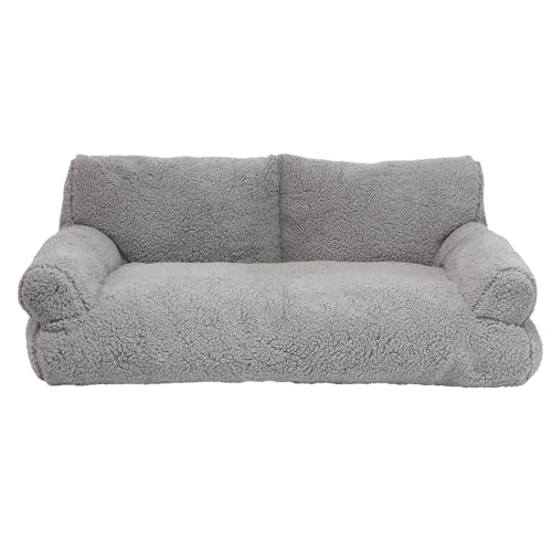 Nobby Komfort Plüschsofa Classic Teddy hellgrau L x B x H: 100 x 65 x 35 cm von Nobby