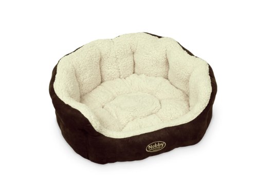Nobby 71189 Komfortbett für Hunde Taika, 66 x 57 x 22 cm, braun/wollweiß von Nobby