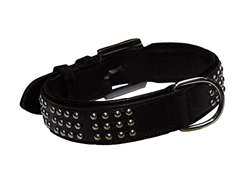 Nobby Leder Halsband VINTO, schwarz 55 cm (48-52 cm), 35 mm, 1 Stück von Nobby