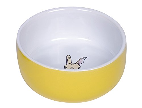 Nobby Nager Keramik Napf Rabbit, gelb/weiß Ø 11cm x 4,5 cm, 1 Stück von Nobby