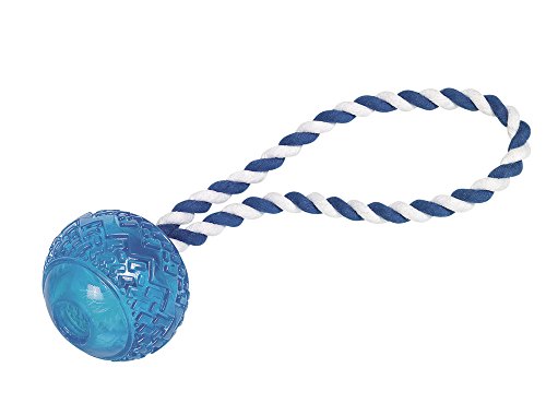 Nobby TPR Ball mit Seil, blau, 26 cm, Ø 7 cm von Nobby