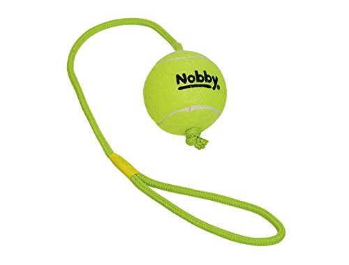 Nobby Tennisball mit Wurfschlaufe, L 7,5 cm, Seil 70 cm, 1 Stück von Nobby