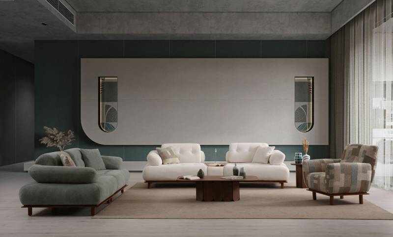 Nobelaa Sofa Sitzgruppe/Sofa Set "Bellora" 3+3+1 + Mittelkonsolentisch von Nobelaa