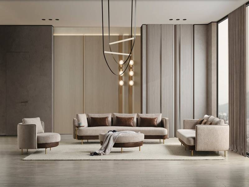 Nobelaa Sofa Sitzgruppe/Sofa Set - Wohnzimmergarnitur "Corydalis" 3+2+1 + Hocker Nobelaa Sofa Sitzgruppe/Sofa Set - Wohnzimmergarnitur "Corydalis" 3+2+1 + Hocker von Nobelaa