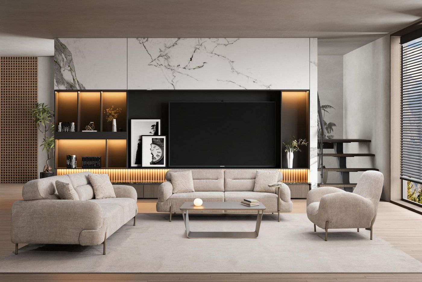 Nobelaa Sofa Sitzgruppe/Sofa Set - Wohnzimmergarnitur "Irisia" 3+3+1 Nobelaa Sofa Sitzgruppe/Sofa Set - Wohnzimmergarnitur "Irisia" 3+3+1 von Nobelaa