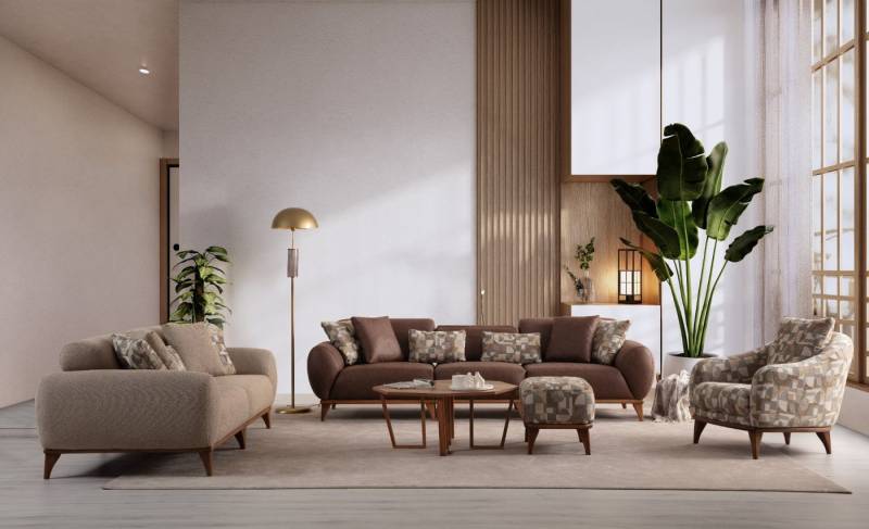 Nobelaa Sofa Sitzgruppe/Sofa Set - Wohnzimmergarnitur "Kerria" 3+2+1 + Hocker von Nobelaa