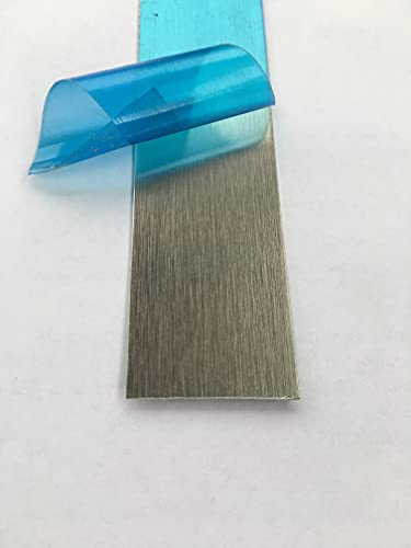 Aluminium gebürstet 2500x7x0,5 mm selbstklebend V2A Blech Edelstahl Profil gebürstet Blechstreifen Blende V2a Streifen Leiste Flachleiste Abdeckleiste Fensterleiste von Nobelt