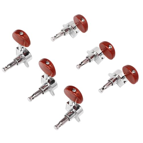 NobesOnbet 6 Stück Gitarre Mechanische Metall-Stimmtasten und geschlossene Stimmknopfe für E-Gitarren (3 Links und 3 rechts) von NobesOnbet