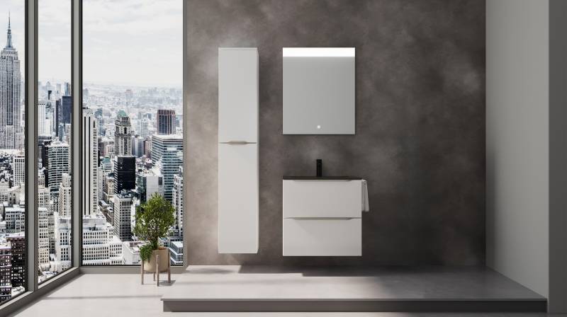 Badmöbel-Set weiß Glanz - 3-Teile mit HS - Waschtisch 60 cm - FRANA von Nobilia