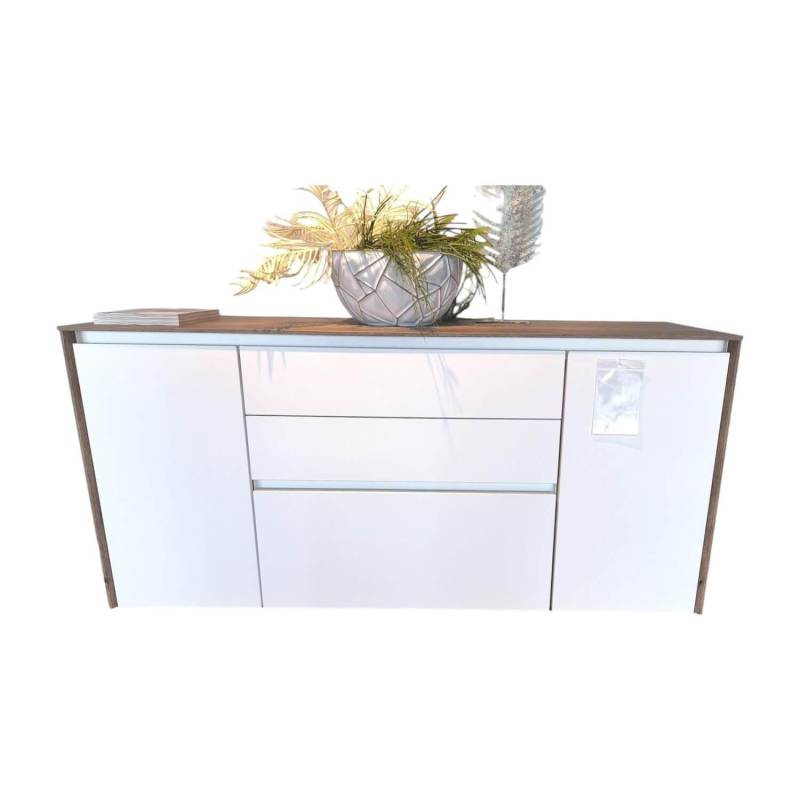 Sideboard Nizza Front Lacklaminat 967 Alpinweiß Weiß Ultramatt Korpus Eiche Hava... von Nobilia