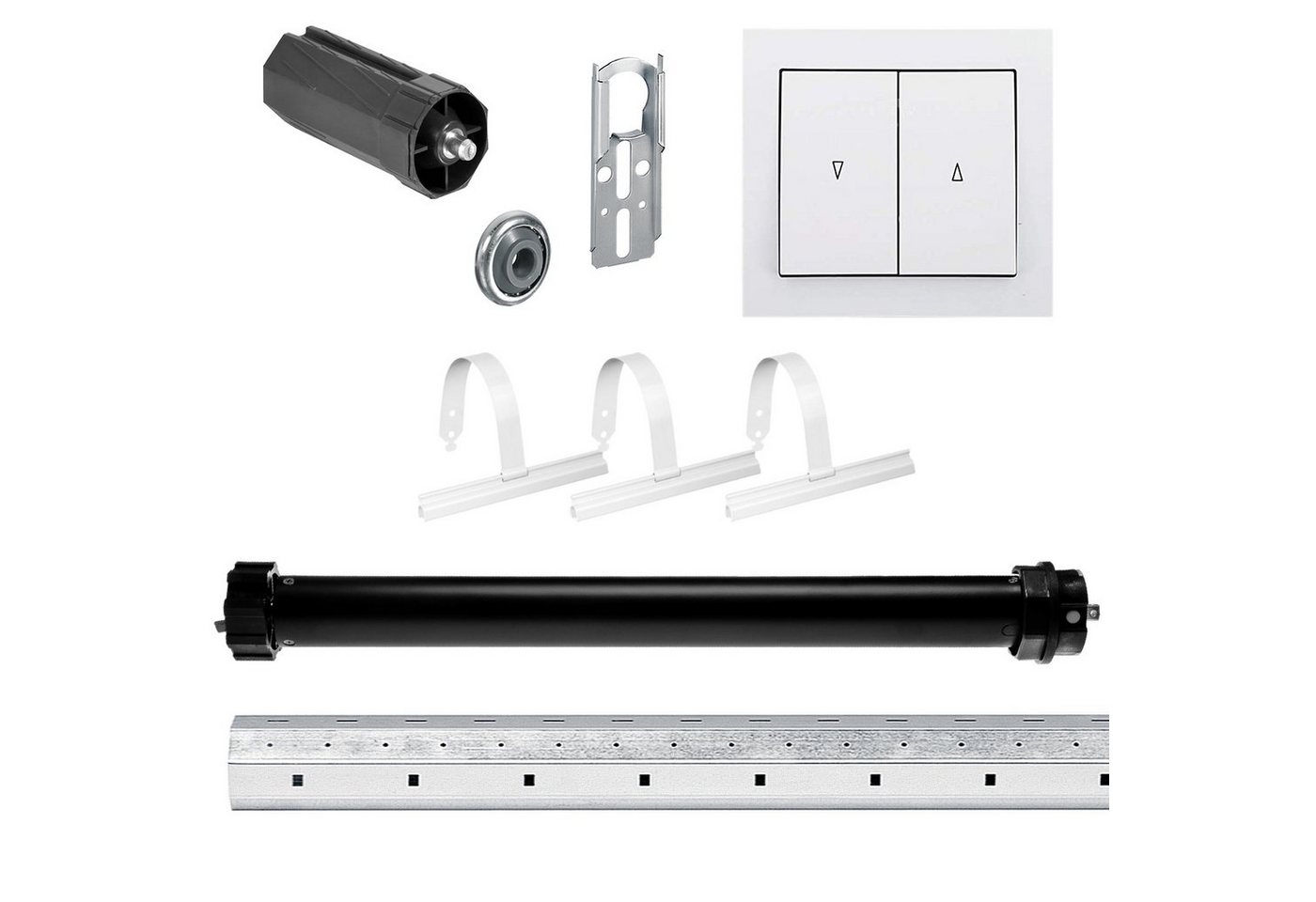 Nobily Achtkantwelle Rollladen-Set mit Maxi Rollladenmotor, Doppelwippe, Mechanik-Set, 60 mm Durchmesser, 1-St., 30Nm/75kg von Nobily