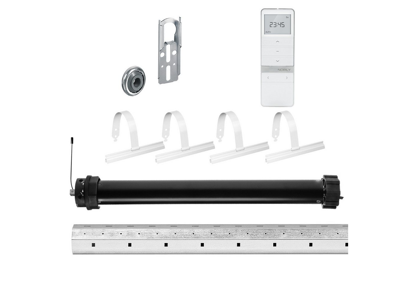 Nobily Achtkantwelle Rollladen-Set mit Maxi Rollladenmotor, Handsender, Mechanik-Set, 1-St., 20Nm/50kg von Nobily