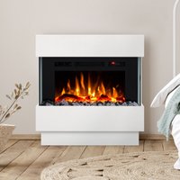 Noble Flame Lima Standkamin [moderner Design Elektrokamin]: mit weißen Acrylsteinen von Noble Flame